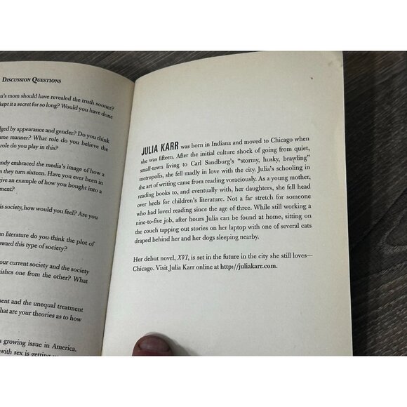 XVI In The Future Innocence Expires At Sixteen Novel By Julia Karr Paperback - Picture 5 of 7